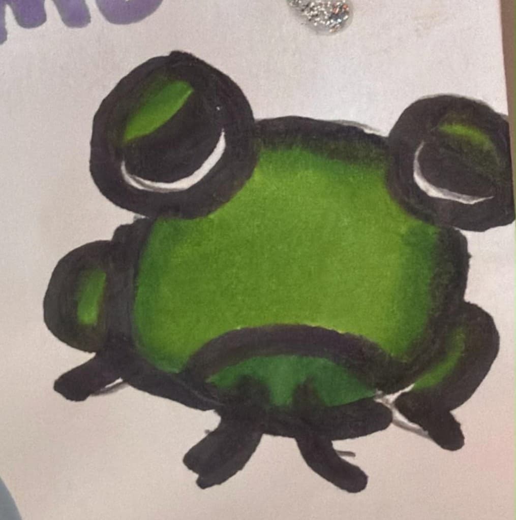 Desenho infantil de um sapo